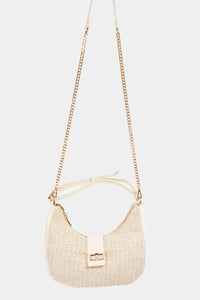 Thumbnail for Fame Straw Braid Hobo Bag