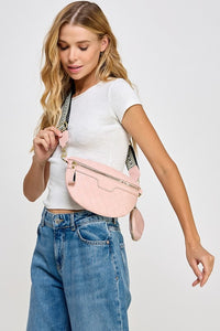 Thumbnail for Fame PU Leather Weave Textured Crossbody Bag with Coin Purse