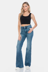 Thumbnail for Judy Blue Full Size Tummy Control Cut Hem Flare Jeans