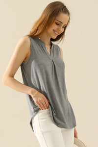 Thumbnail for Ninexis Full Size Notched Sleeveless Top