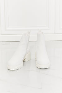 Thumbnail for MMShoes Work For It Matte Lug Sole Chelsea Boots in White