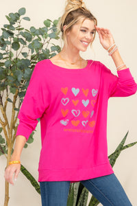 Thumbnail for Celeste Full Size Heart Graphic Long Sleeve T-Shirt