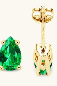 Thumbnail for Lab-Grown Emerald Stud Earrings