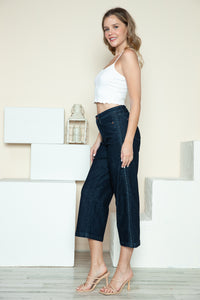 Thumbnail for Judy Blue Full Size Side Seam Braid Detail Crop Wide Leg Jeans