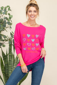 Thumbnail for Celeste Full Size Heart Graphic Long Sleeve T-Shirt