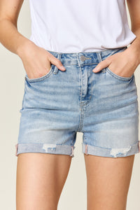 Thumbnail for Judy Blue Full Size High Waist Rolled Denim Shorts