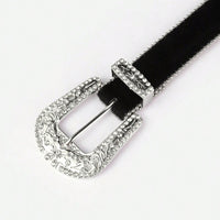 Thumbnail for PU Leather Inlaid Rhinestone Belt