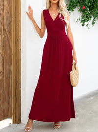 Thumbnail for Surplice Neck Sleeveless Maxi Dress