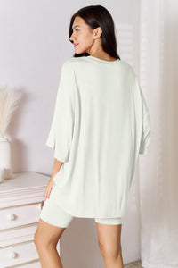 Thumbnail for Basic Bae Full Size Soft Rayon Three-Quarter Sleeve Top and Shorts Set