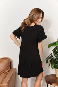 Thumbnail for Mandy V-Neck Flounce Sleeve Tiered Dress