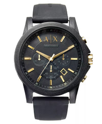 Thumbnail for Men'S Chronograph Black Silicone Strap Watch 45Mm Gift Set