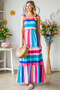 Thumbnail for Striped Sleeveless Maxi Dress