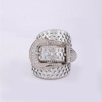 Thumbnail for PU Leather Rhinestone Belt