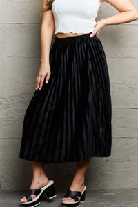 Thumbnail for Ninexis Accordion Pleated Flowy Midi Skirt