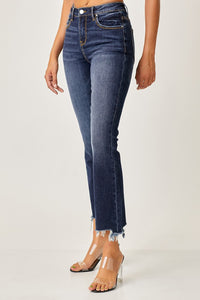 Thumbnail for Risen Full Size Frayed Hem Cropped Straight Jeans