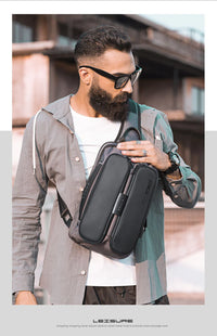 Thumbnail for BANGE USB Technology Multifuctional Shoulder Bag for Men