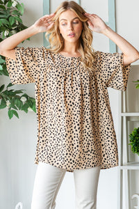 Thumbnail for Heimish Full Size Animal Print Flutter Sleeve Blouse