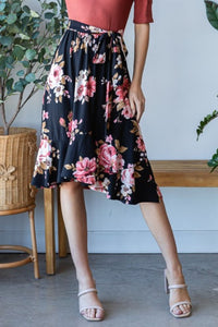 Thumbnail for Reborn J Floral Wrap Ruffle Hem Skirt