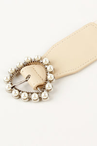 Thumbnail for Pearl Heart Buckle Elastic Belt