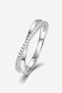 Thumbnail for Adored Moissanite Crisscross 925 Sterling Silver Ring