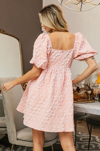 Thumbnail for BiBi Flower Square Neck Puff Sleeve Dress