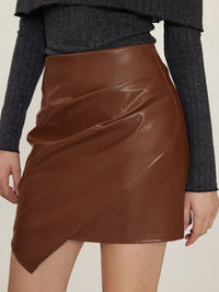 Thumbnail for Ruched Mini Skirt with Zipper