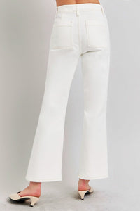 Thumbnail for RISEN High Rise Ankle Flare Jeans with Patch Pockets