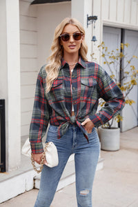 Thumbnail for Mandy Plaid Button Up Long Sleeve Shirt