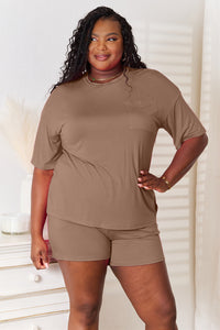 Thumbnail for Basic Bae Full Size Soft Rayon Half Sleeve Top and Shorts Set