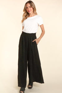 Thumbnail for Haptics Elastic Waist Wide Leg Pants with Pockets