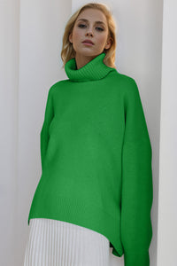 Thumbnail for Basic Bae Turtleneck Dropped Shoulder Long Sleeve Sweater