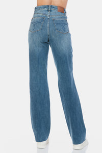 Thumbnail for Judy Blue Full Size Tummy Control Cut Raw Hem Straight Jeans