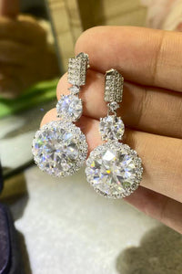 Thumbnail for 12 Carat Moissanite Platinum-Plated Drop Earrings