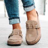 Thumbnail for Round Toe Low Heel Buckle Loafers