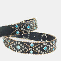 Thumbnail for Rhinestone PU Leather Belt