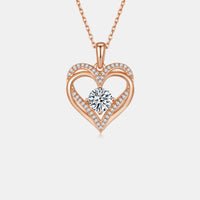 Thumbnail for 1.2 Carat Moissanite 925 Sterling Silver Heart Necklace