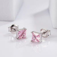 Thumbnail for 925 Sterling Silver Square Zircon Earrings