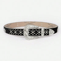 Thumbnail for PU Leather Inlaid Rhinestone Belt