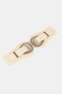 Thumbnail for Shell Double Buckle Elastic Wide Belt