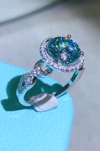 Thumbnail for 2 Carat Moissanite Emerald Green Ring