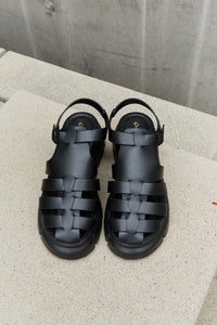 Thumbnail for Qupid Platform Cage Stap Sandal in Black