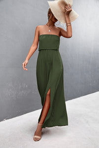 Thumbnail for Strapless Split Maxi Dress