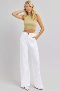 Thumbnail for RISEN Full Size Tummy Control Double Button Wide Leg Jeans