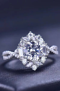 Thumbnail for Floral 2 Carat Moissanite Crisscross Ring