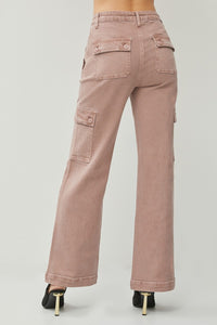 Thumbnail for RISEN Full Size High Rise Wide Leg Cargo Jeans