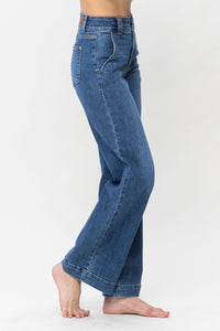 Thumbnail for Judy Blue Full Size Double Button Wide Leg Jeans