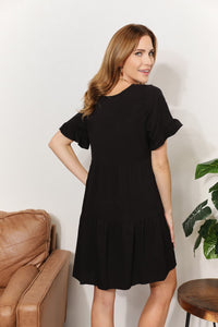 Thumbnail for Mandy V-Neck Flounce Sleeve Tiered Dress