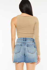 Thumbnail for Kancan Full Size Raw Hem High Waist Denim Shorts