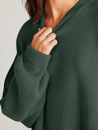 Thumbnail for Double Take Side Slit Round Neck Long Sleeve Sweater