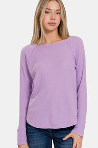 Thumbnail for Zenana Waffle Long Sleeve T-Shirt